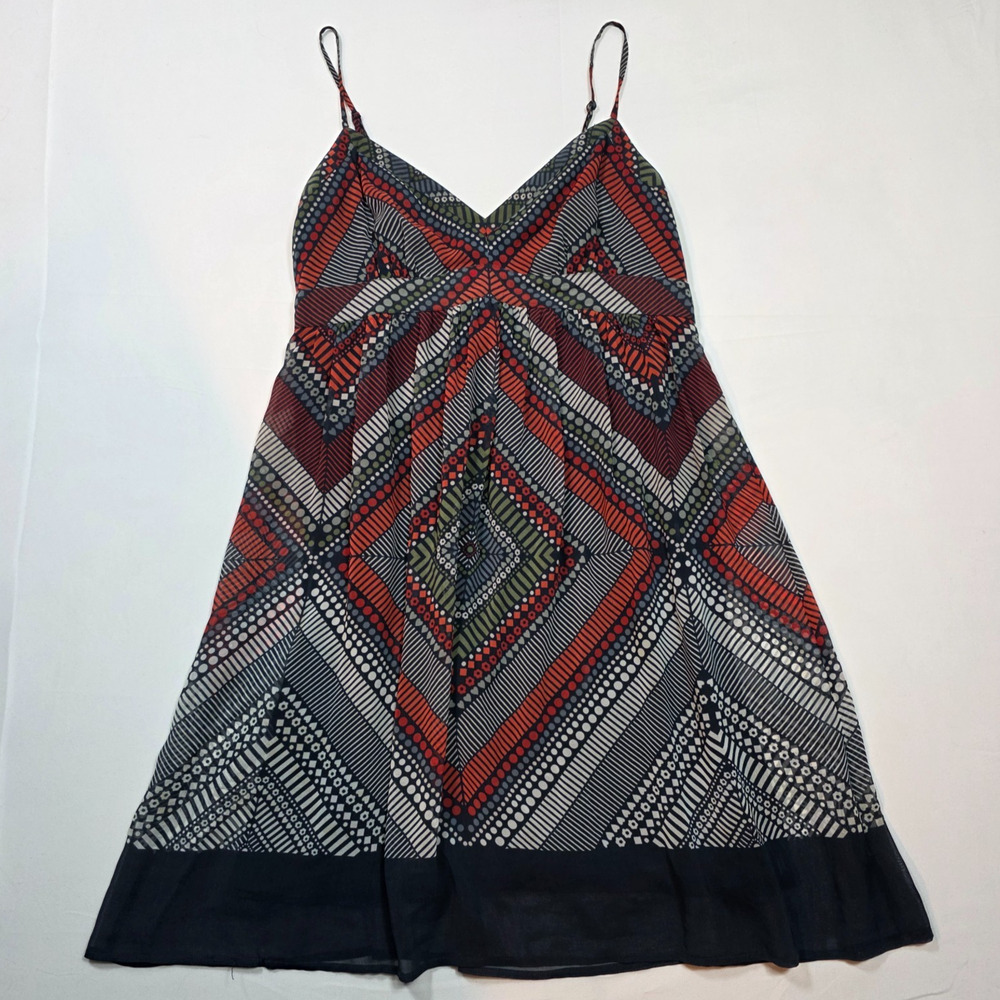 American Eagle Outfitter Geometric Print V Neck Spaghetti Strap Mini Dress Sz 10